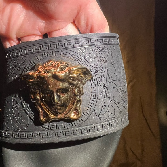 Versace Black Slides - Women Size 9, New with box, full inclusion. - Picture 2 of 5